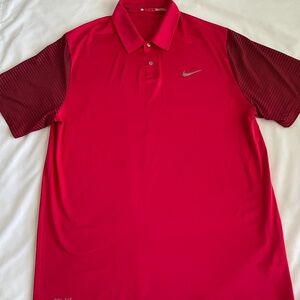 Nike Golf Dri-Fit Tiger Woods Collection Mens Golf Polo Shirt Size Large Red